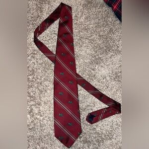 Vintage Polo Ralph Lauren Embroidered Pheasants & Diagonal Stripes Neck Tie